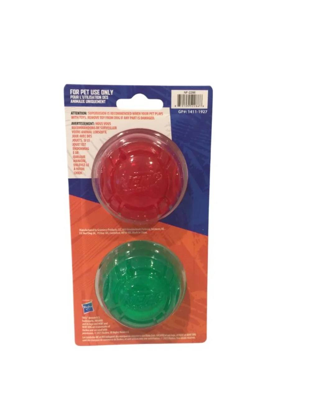 Nerf Dog Holiday X-TRA Bounce Red Green Balls Set of 2 Dog Toy